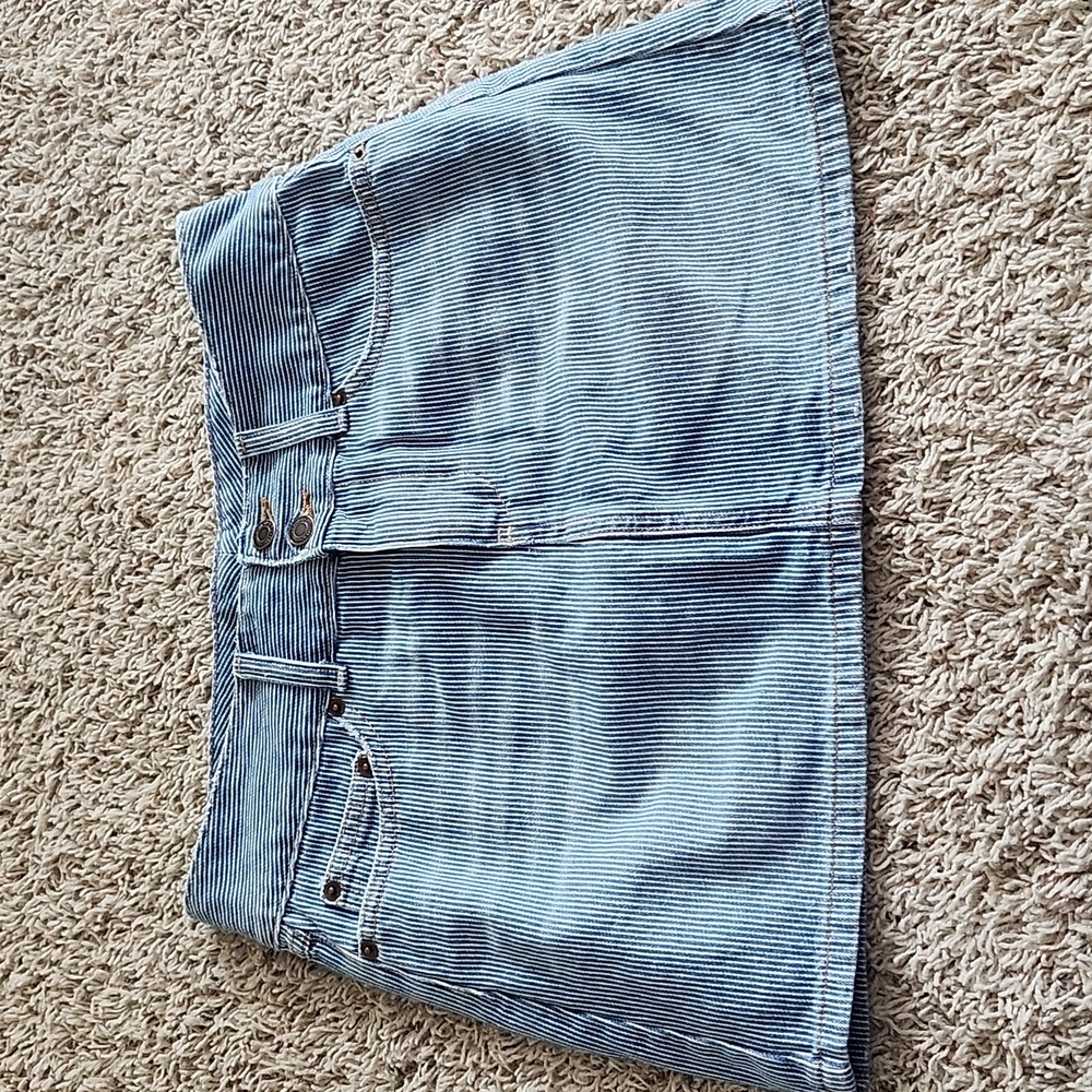 Demin pinstriped miniskirt vtg American Eagle